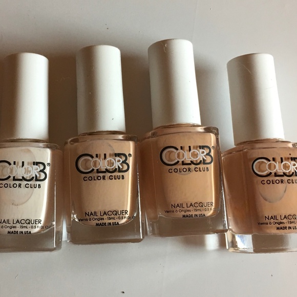 Bundle of Color Club Nail Lacquer Polish, Set of 4, Pale Nudes Naked Shades, New - Picture 3 of 8